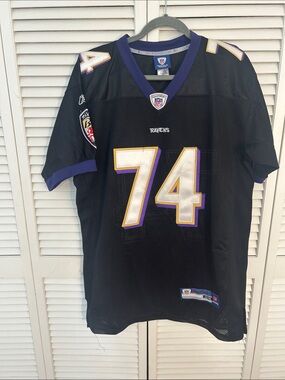 Signed Ravens Jersey Black and Purple #74- Michael Oher